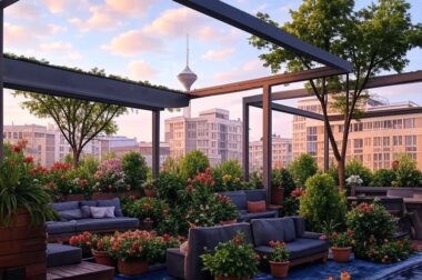 بام سبز و پشت‌بام کاربردی - تبدیل پشت بام به حیاط